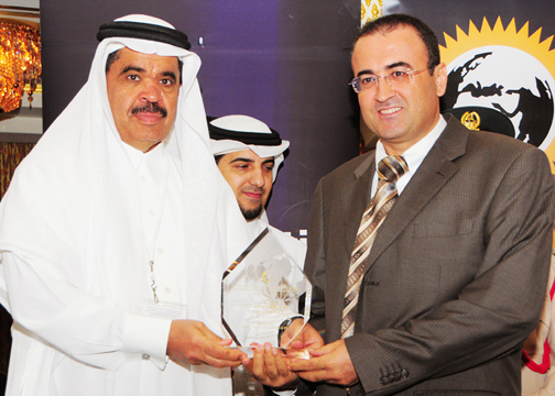 Dr Fahd Al-Shalan, Director General of King Fahd Security College awarded Nidal Abou Zaki, Managing Director, Orient Planet PR & Marketing Communications - Middle East Corporate and Media Communication Excellence Award