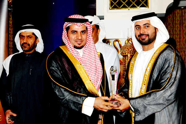 Sheikh Maktoum Bin Hasher Al Maktoum,CEO, Al Fajer Group awarded Eng. Fahd Al Ammaj, GM Customer Care Centers STC - Telecom Customer Care Excellence Award